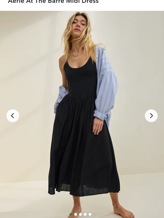 aerie Dresses & Skirts - Aerie Black Scoop Neck Midi Dress